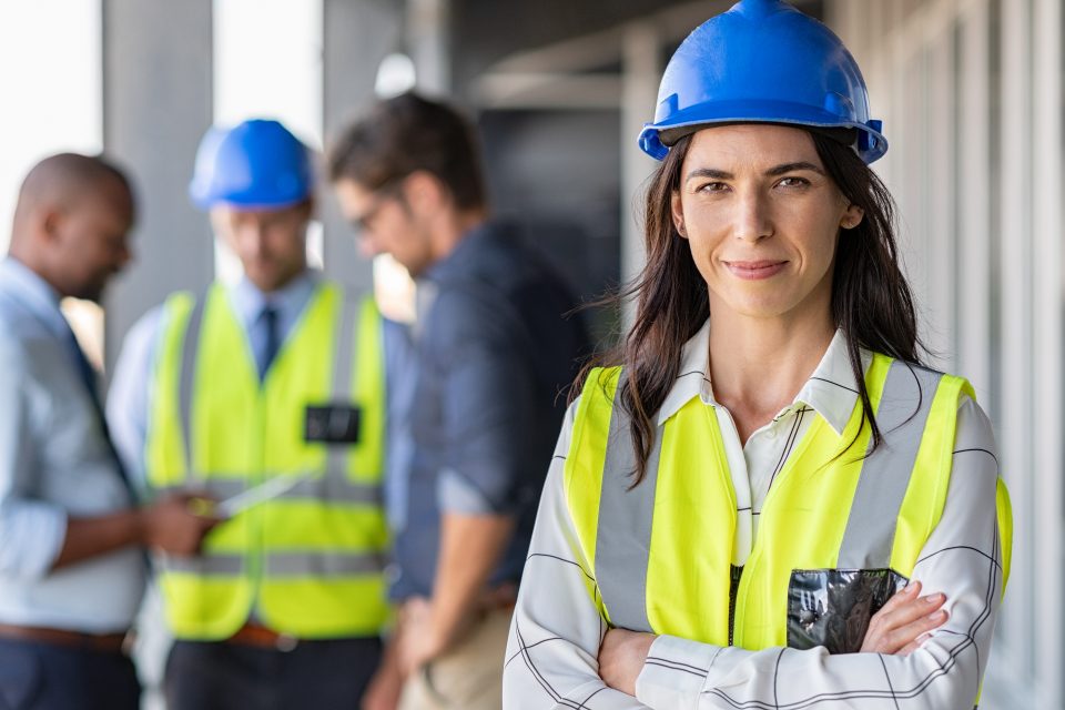 Woman Engineer at building site